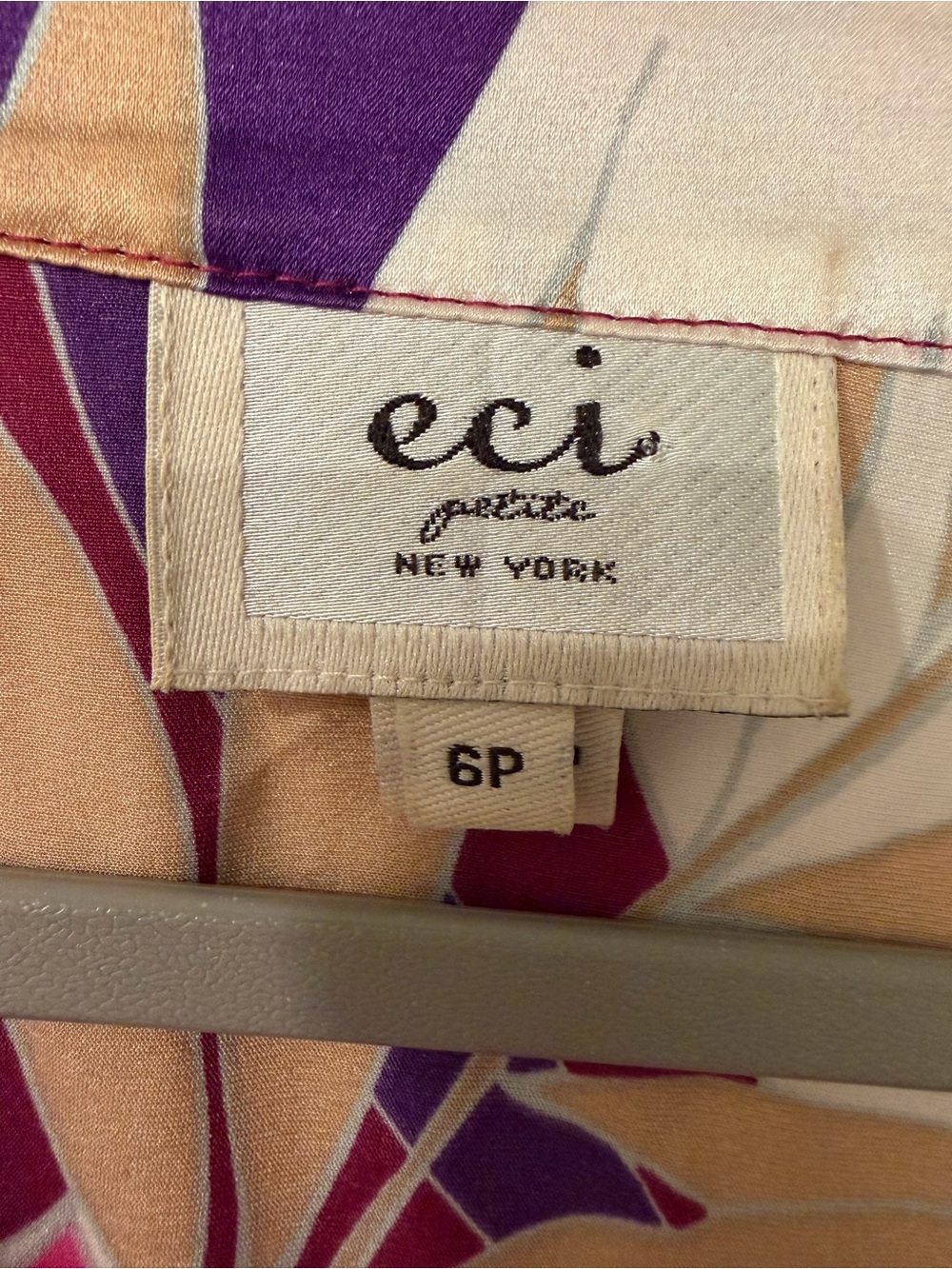 Vintage ECI New York Silk Blend Floral Abstract Print Dress - Picture 5 of 5